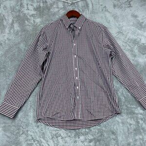 Chaps Mens Regular Fit Plaid Button-Down Shirt Size M 15-15.5 a1495